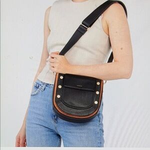 Hammitt Kayce Saddle Black/Brown Crossbody Handbag